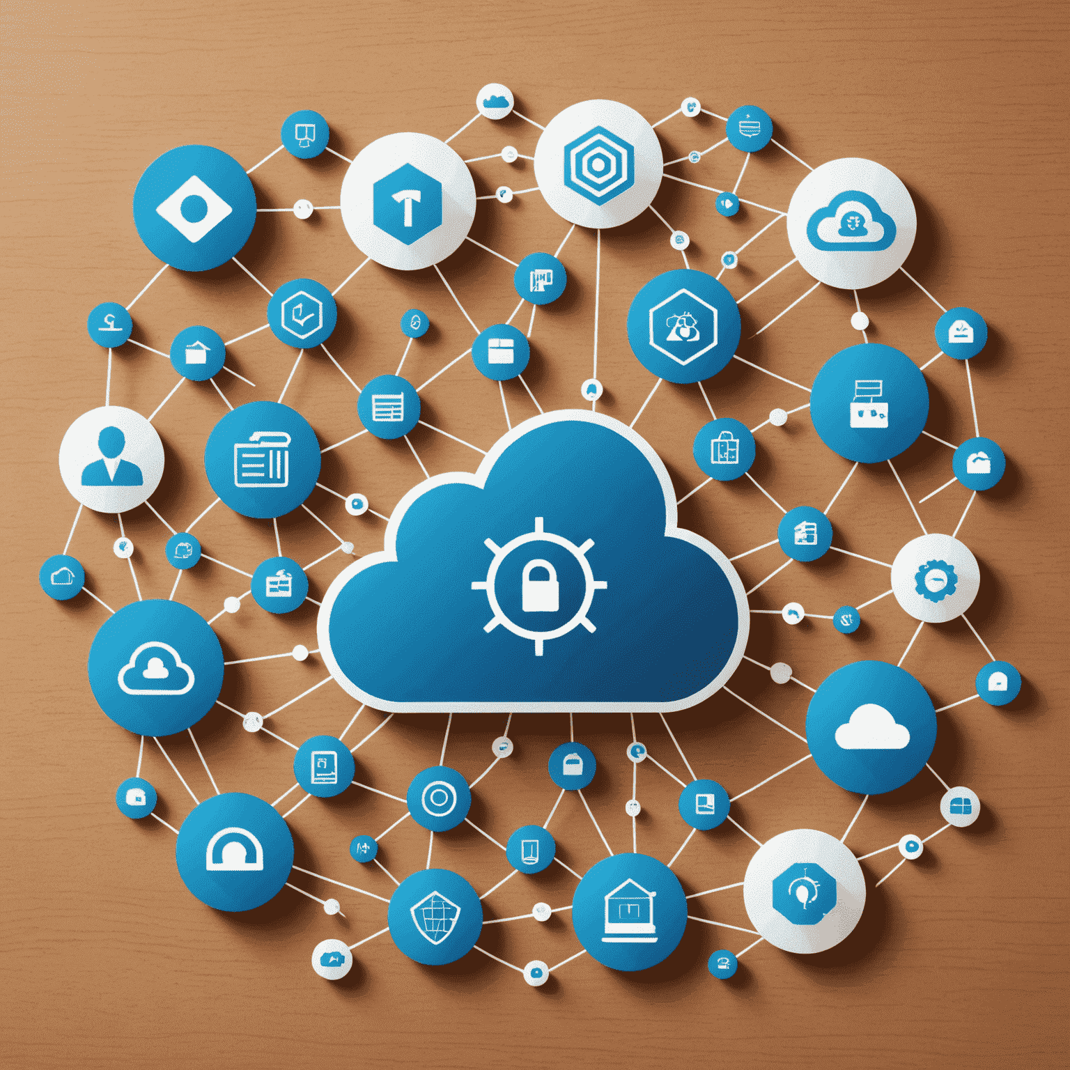 A visual representation of Alliant IT's managed services, showing interconnected icons representing network management, cybersecurity, and cloud services